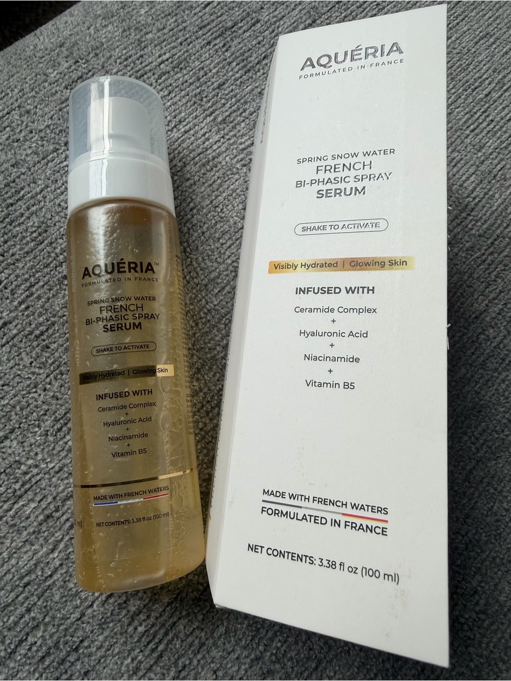 Spring Snow Water French Bi-Phasic Spray Serum Aqueria Ceramide Hyaluronic Acid